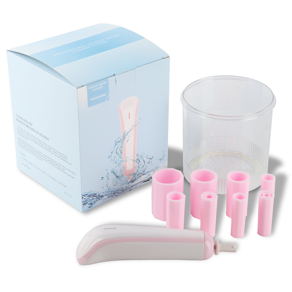 Popular USB recargable cepillo de maquillaje limpiador automático cepillo de maquillaje automático spin-seco esterilizador 90 segundos