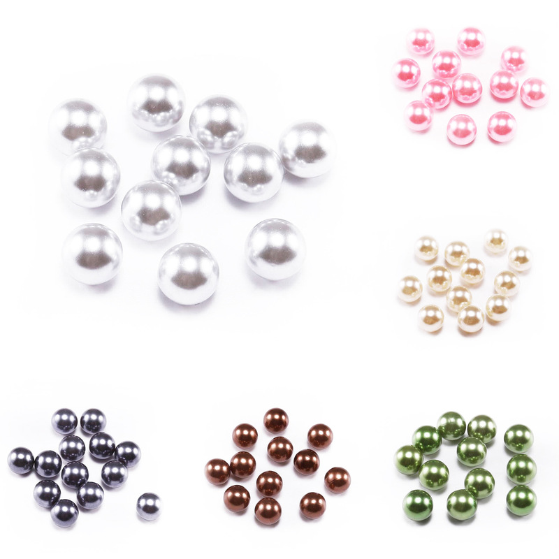 Colorful round non-porous ABS imitation pearl candy color non-porous fake pearl DIY jewelry accessories acrylic beads