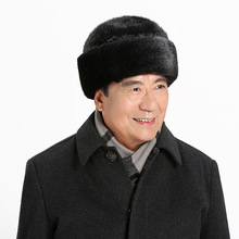 秋冬天男女士棉帽仿貂毛加厚保暖冬季帽子平顶帽中老年冬帽老人帽
