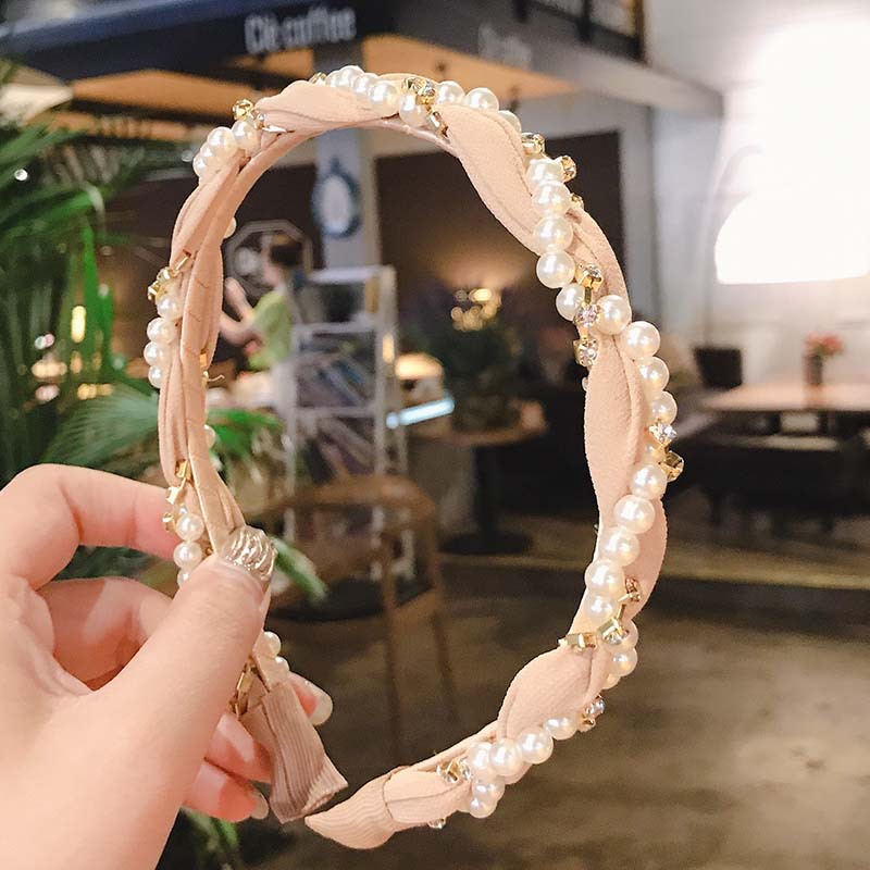 Estilo coreano perla de hadas estilo Chanel diadema de las mujeres del todo-fósforo horquilla retro dulce Super Hada Mori diadema accesorios para el cabello