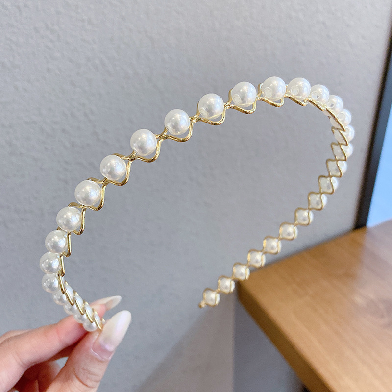 Estilo coreano perla de hadas estilo Chanel diadema de las mujeres del todo-fósforo horquilla retro dulce Super Hada Mori diadema accesorios para el cabello