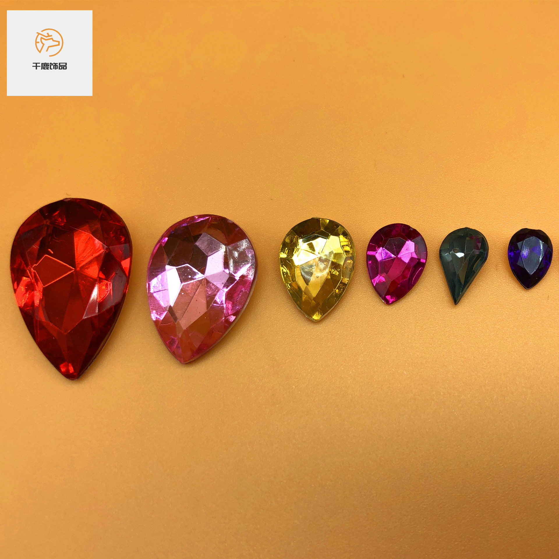 【尖水滴】尖底钻仿台亚克力钻石手工diy 水滴 饰品配件水钻