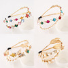 Metal headband with butterfly, retro hair accessory from pearl, new collection, flowered