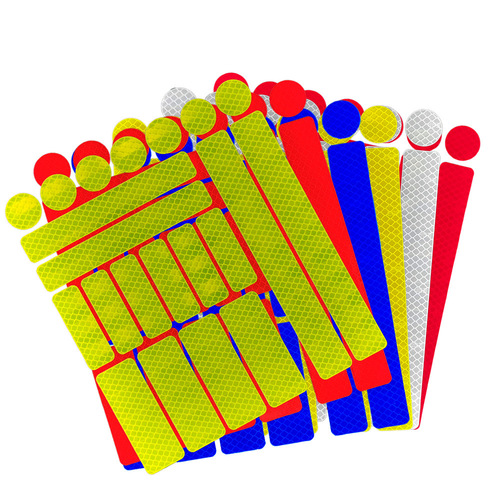 Popular mountain bike frame adhesive honeycomb grid sticker reflective strip warning sign rhombus lattice 21pcs