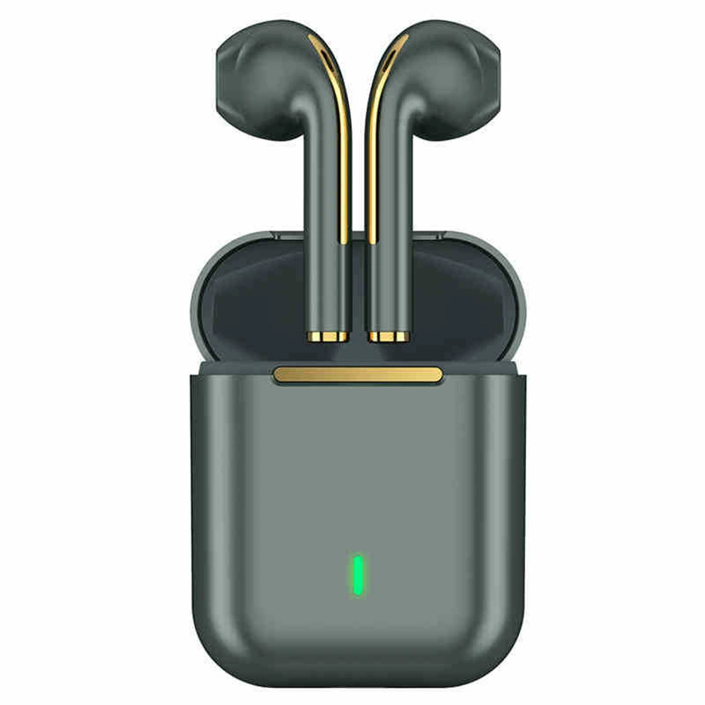 Беспроводные наушники J18 Bluetooth, 3D игровое стерео, компактный зарядный кейс (чёрный/белый/зелёный/шампань)