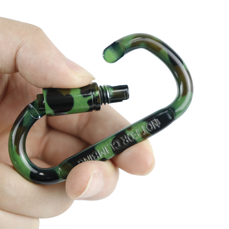 Fuente de la fábrica N ° 8 D camuflaje pintura tuerca larga mosquetón táctico colgando hebilla bolsa