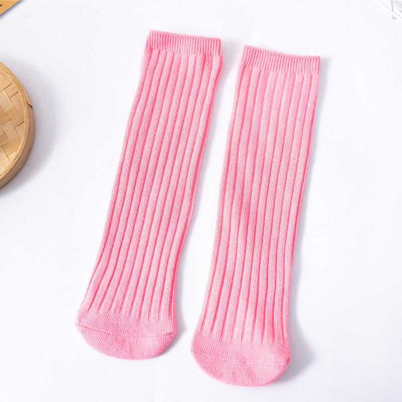 Calcetines de pila para NIÑOS Calcetines rectos sin tacón doble aguja a rayas a media pantorrilla niños grandes color brillante color sólido todo fósforo calcetines para padres e hijos