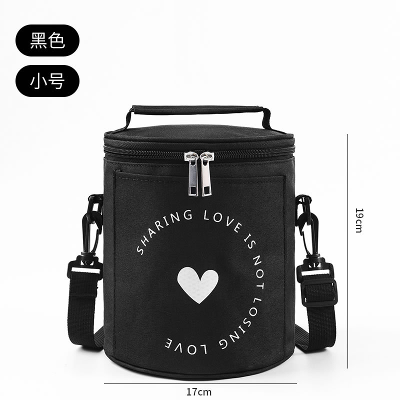 Large Cylindrical Insulated Lunch Bag with Aluminum Foil, Portable Round Lunch Bag for Work