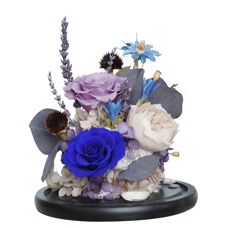 Yunnan inmortalidad flor japonesa cubierta de vidrio tricolor rosa pequeña flor del príncipe tiempo flores secas regalos de San Valentín al por mayor