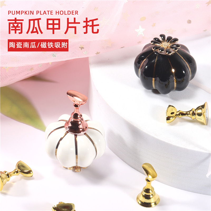 Nuevas herramientas de uñas de cerámica pieza de uñas de calabaza práctica de uñas japonesa pieza de uñas titular de uñas soporte de exhibición de trabajo de uñas