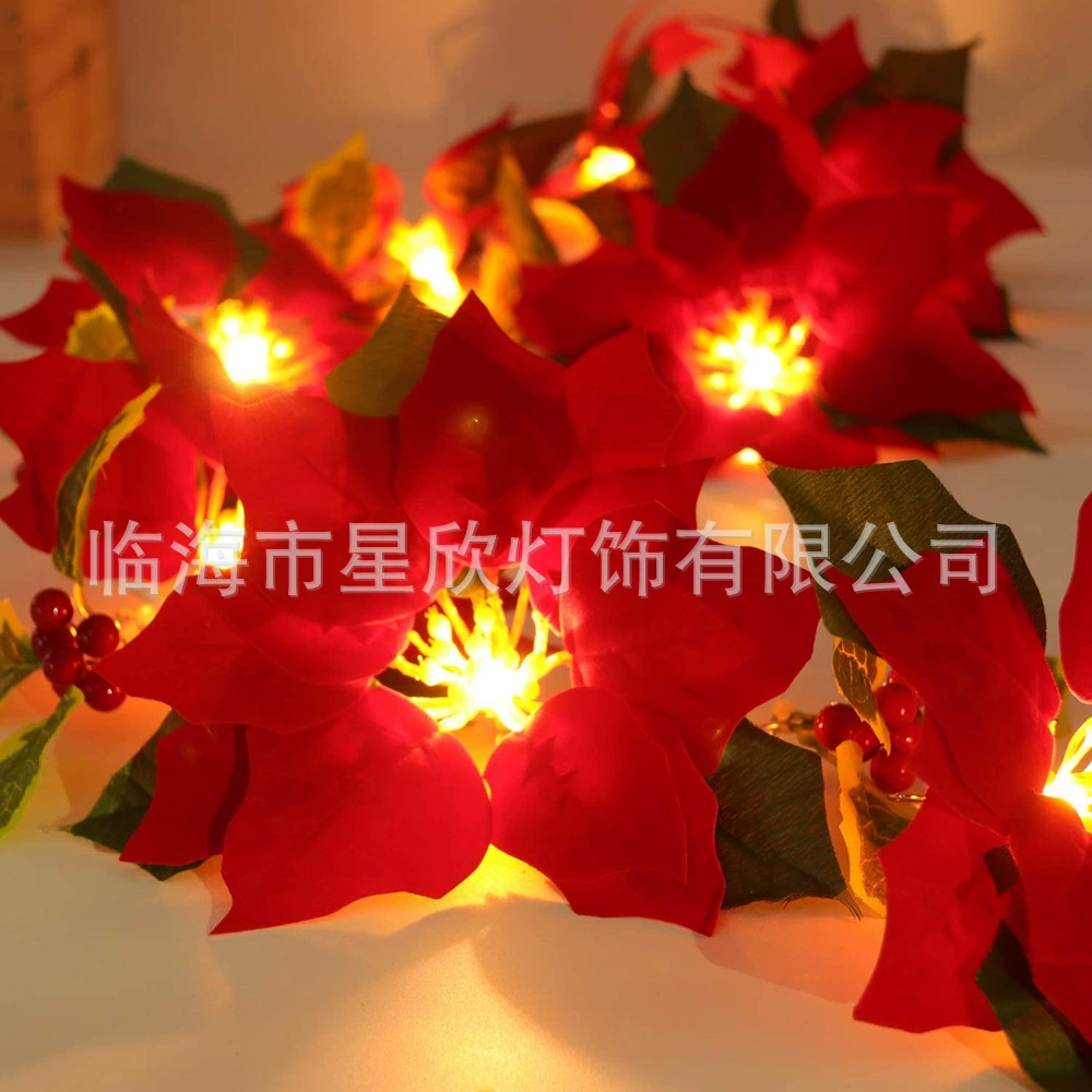 LED-гирлянда с орхидеями (праздничная) 2–3 м, 10–15 светодиодов, диаметр цветка Ø20 см, декоративные светильники на батарейках