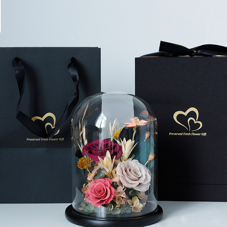 Yunnan inmortalidad flor japonesa cubierta de vidrio tricolor rosa pequeña flor del príncipe tiempo flores secas regalos de San Valentín al por mayor