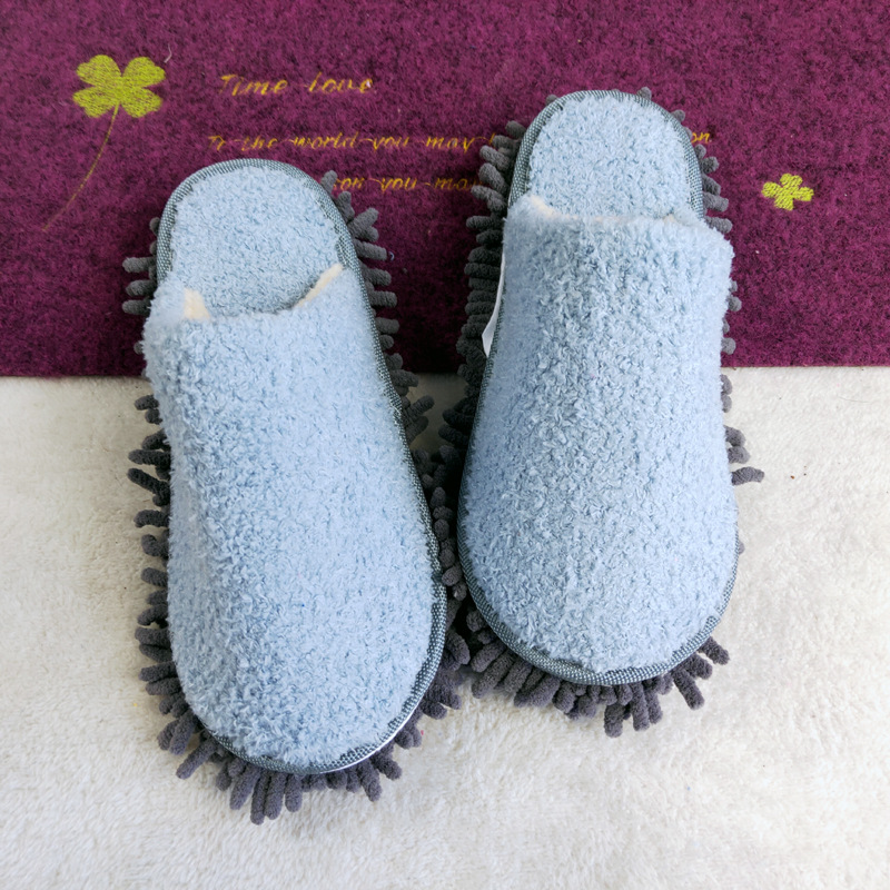 Transfronterizo japonés Corea del Sur simple serie forrada de lana engrosada invierno perezoso trapear zapatillas desmontables image 8