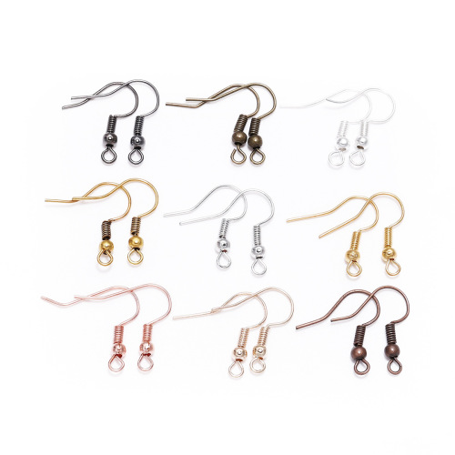 Cheap earring hook accessories DIY jewelry accessories large ear hook with bead ear hook curved ear hook gold silver