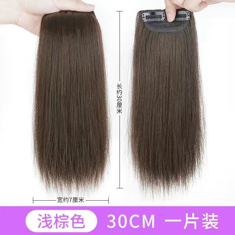 Peluca almohadilla de la raíz del cabello parche invisible sin costuras de una pieza engrosamiento de dos lados aumento del cabello dispositivo esponjoso reemplazo de la cabeza del cabello hembra