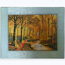 苏绣机绣软裱旅游纪念品电表箱装饰桂林山水梦幻秋色江南水乡批发