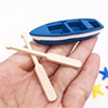 Small resin, ship model, blue marine boat, micro landscape, handmade