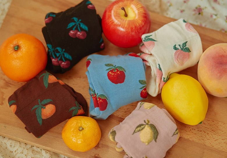 South Korea Imported ggorangnae Spring, Autumn and Winter Italian Style Fruit Women's Cotton Socks W-L-253 South Korea Imported ggorangnae Spring, Autumn and Winter Italian Style Fruit Women's Cotton Socks W-L-253