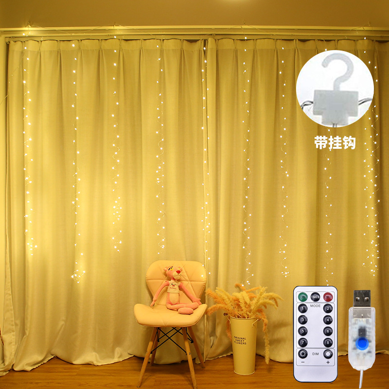 USB remote control copper wire curtain light led string light atmosphere room decoration light wholesale Christmas lights copper wire lights