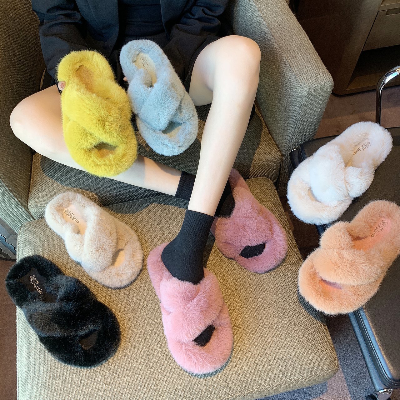keep warm non-slip demi-season women's slippers