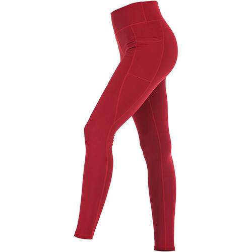 Cotton-feel nylon high-waist butt-lifting pocket lulu yoga pants for women seamless nude-feel sports tight fitness nine-point pants