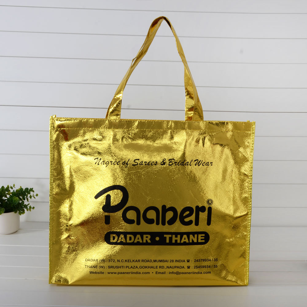 彩印覆膜无纺布袋镭射膜袋服装袋手提装广告袋子淋膜购物袋