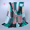 Urban chiffon small silk towel sunscreen decoration Korean classic popular geometric color striped striped silk scarf female fzs03