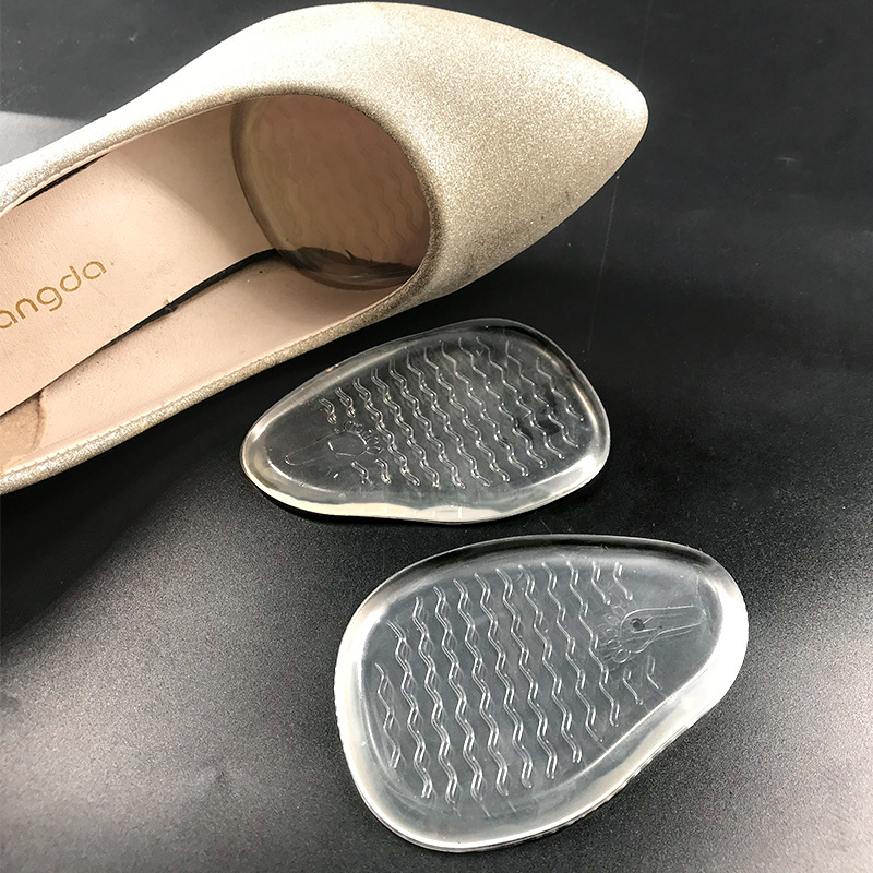 Venta al por mayor de silicona frente Palma pad anti-desgaste amortiguador zapatos de tacón alto de las mujeres medio tamaño pad autoadhesivo cómodo anti-Talón almohadilla del pie