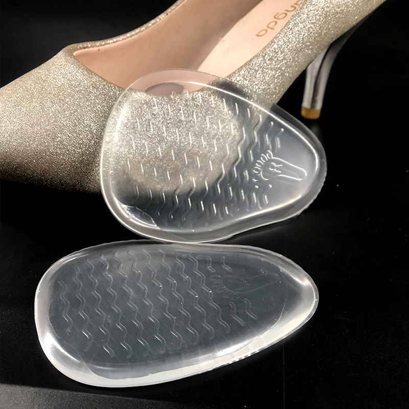 Venta al por mayor de silicona frente Palma pad anti-desgaste amortiguador zapatos de tacón alto de las mujeres medio tamaño pad autoadhesivo cómodo anti-Talón almohadilla del pie