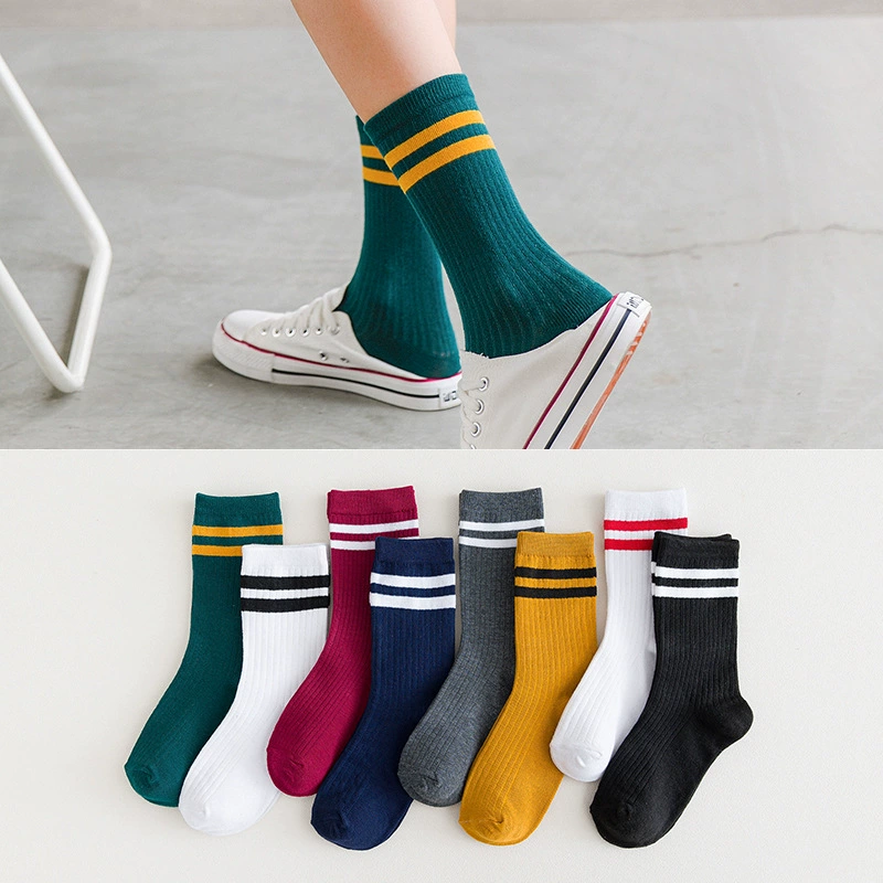 Demi-season Japanese colored trend retro socks, mid-length