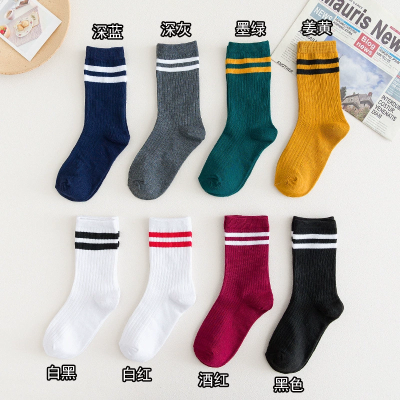 Demi-season Japanese colored trend retro socks, mid-length