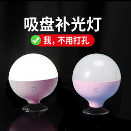镜子补光灯LED三色光可调吸盘化妆镜补光灯充电美颜灯主播美妆灯