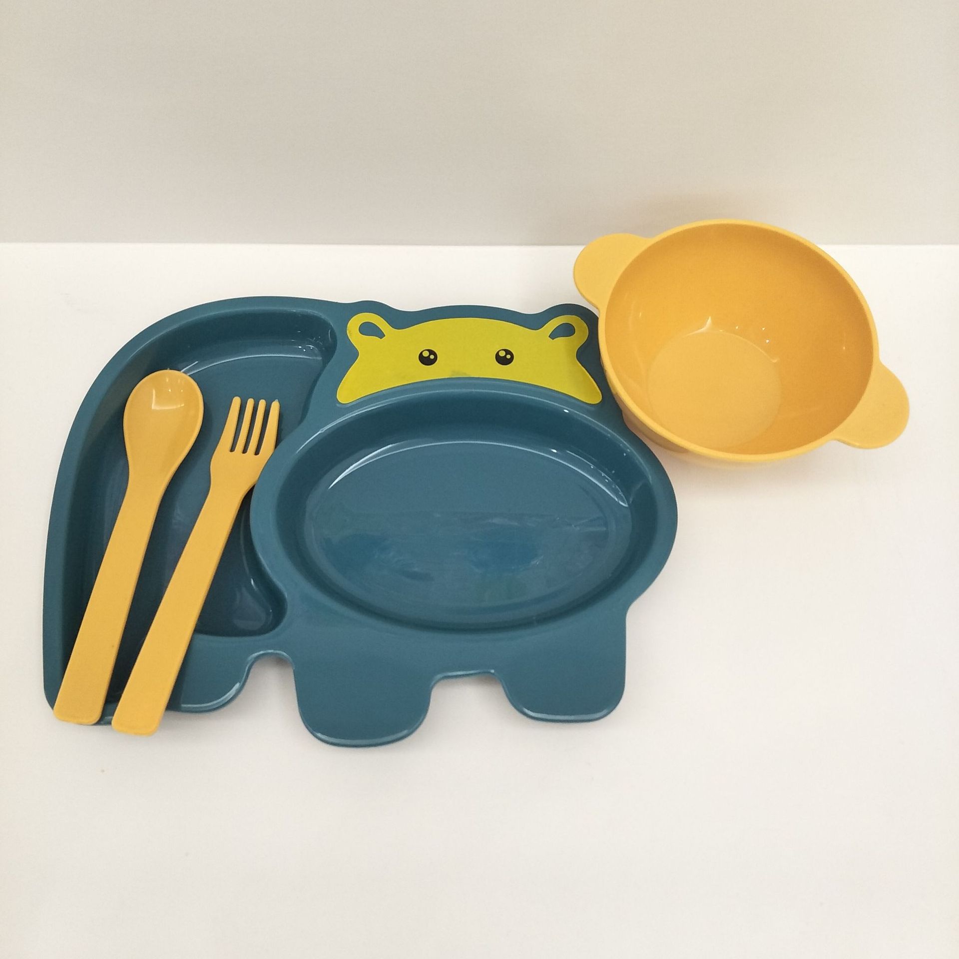 Set de platos y cuencos para niños diseño dividido anticaída para alimentación infantil