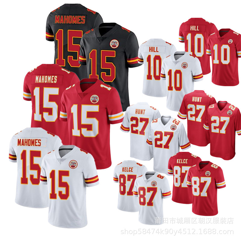 Item Thumbnail for Foreign trade NFL football uniforms KansasCityChiefs 15 MAHOMES second generation legendary jersey