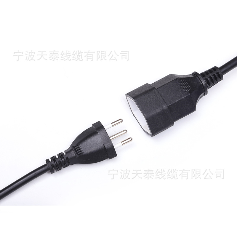 源头厂家 瑞式三插三芯插座插头瑞士电线ST3带锁公母对插线