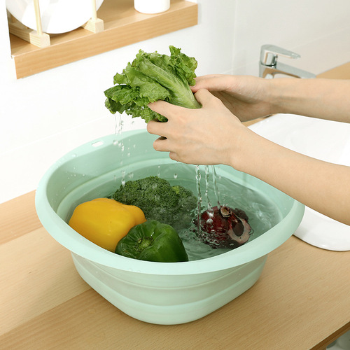 FaSoLa foldable washbasin household plastic face washing laundry basin portable travel bathing foot washing folding basin