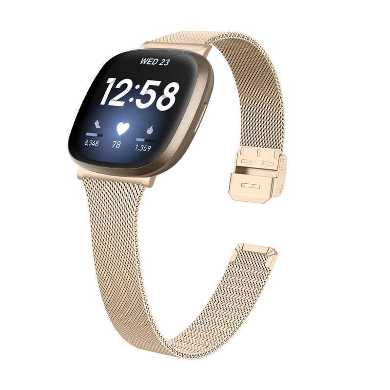 For fitbit versa4/versa3 smart watch strap stainless steel buckle Milan strap