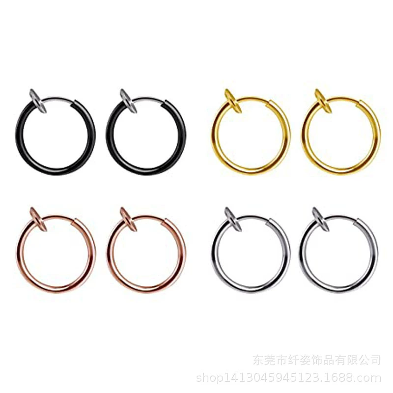 (Cross-border trading), steel spring stainless steel, nose piercing, jewelry, ear clips, invisible earrings, no pierced ears