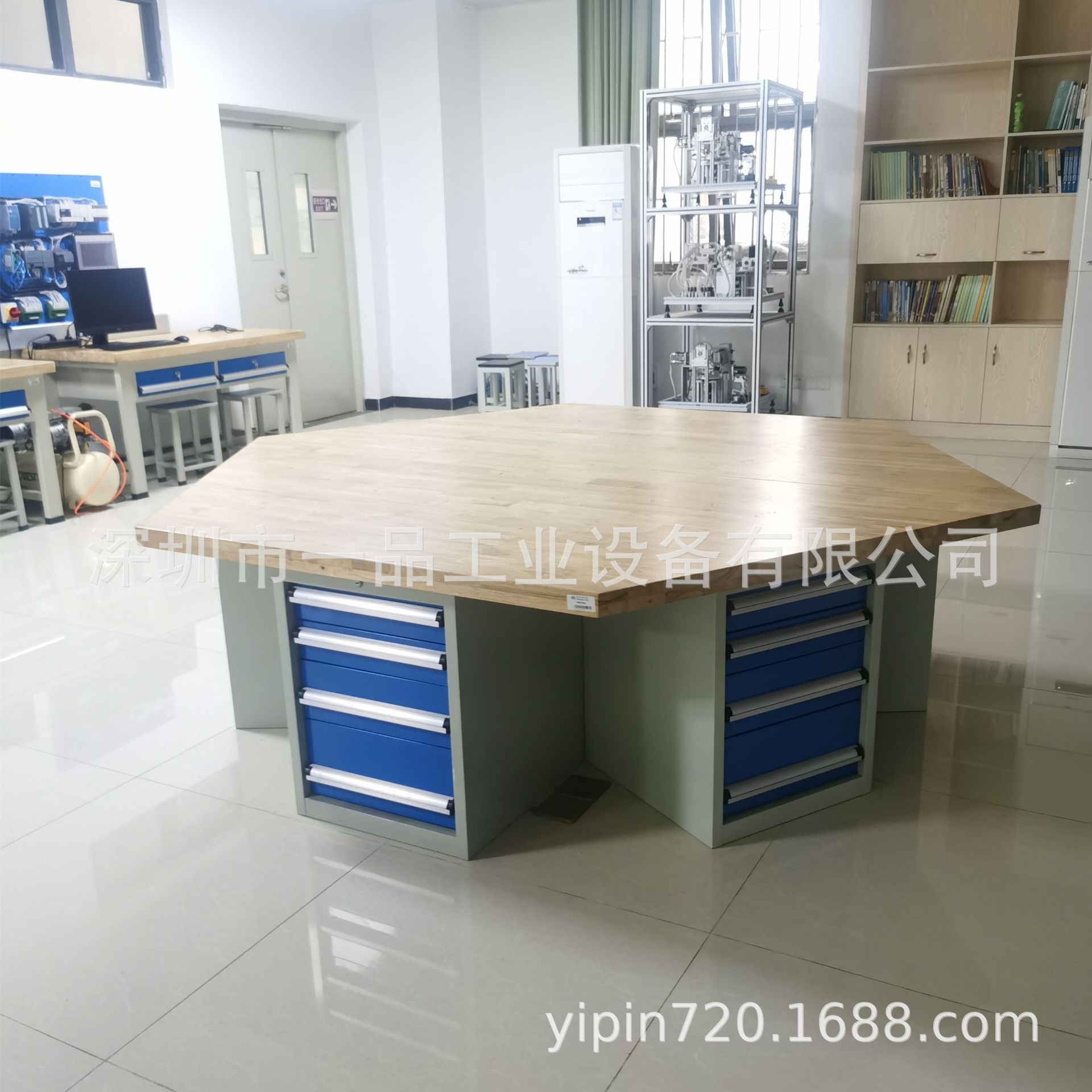 一品榉木钳工工作台 双面钳工台重型虎钳钳工桌 钳工台榉木工作台