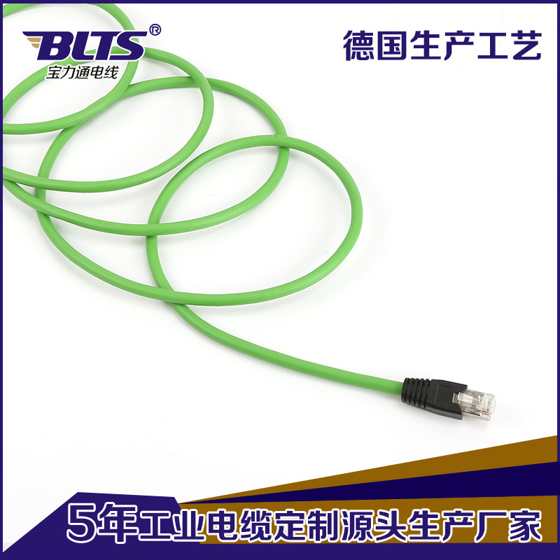 直销高柔以太网线M12转RJ45针式4芯D型编码公头传感器线缆可订 制