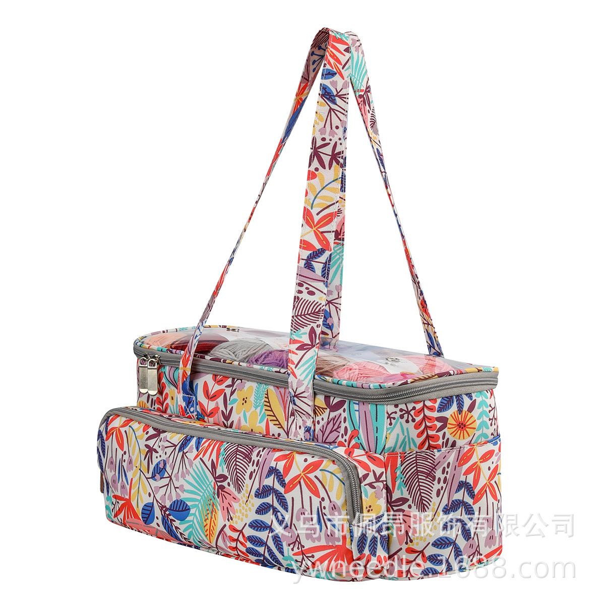 Cruz-frontera exclusiva 600D Oxford tela azul hojas con correa de hombro bolsa de almacenamiento de lana bolsa cuadrada fabricante EB043