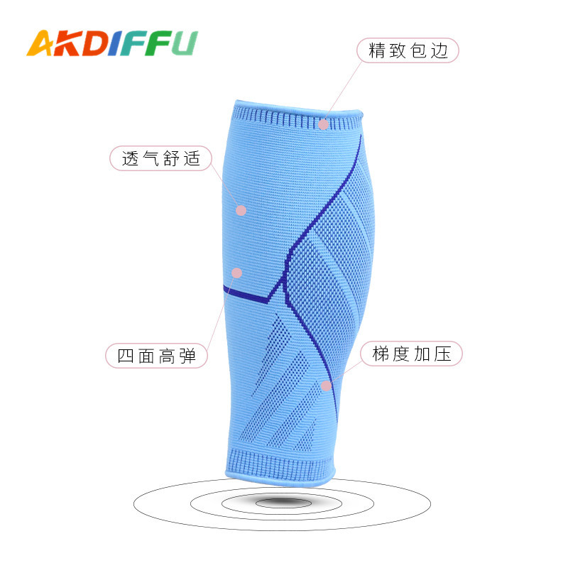 Protección de la pantorrilla transfronteriza unisex de punto de nylon de cuatro lados de compresión elástica protección de la pierna de Deportes de protección corriendo baloncesto