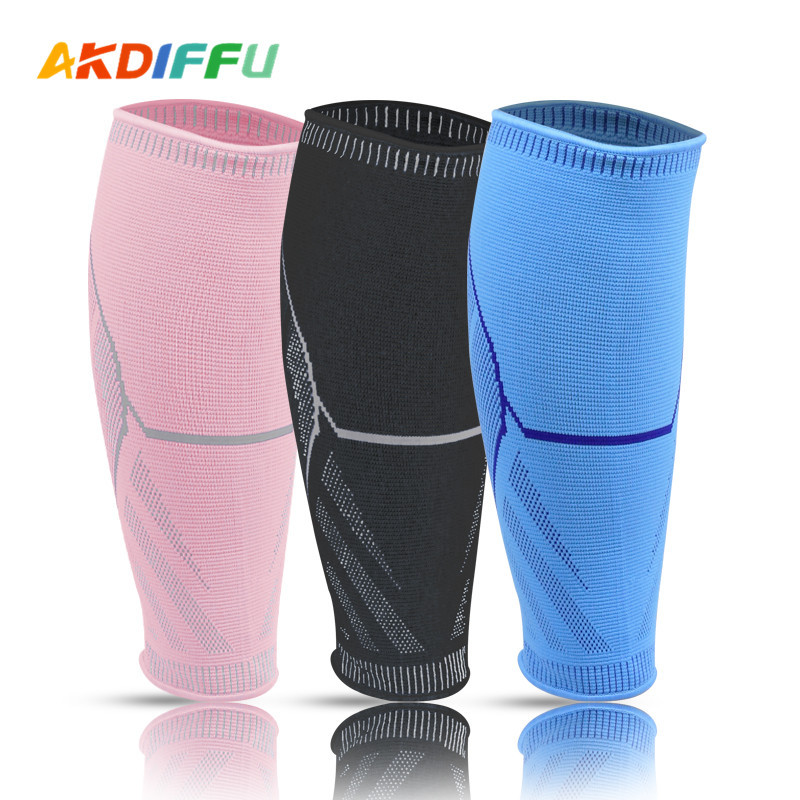 Protección de la pantorrilla transfronteriza unisex de punto de nylon de cuatro lados de compresión elástica protección de la pierna de Deportes de protección corriendo baloncesto