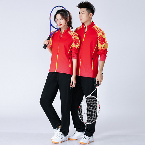 2020 Autumn Badminton Set for Men and Women, Jacket Match Uniform, Ping Pong Sport, Quick-Drying Competition Pants with Printing