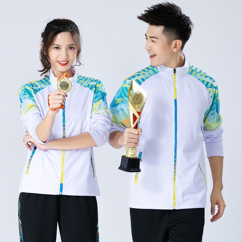 2020 Autumn Badminton Set for Men and Women, Jacket Match Uniform, Ping Pong Sport, Quick-Drying Competition Pants with Printing