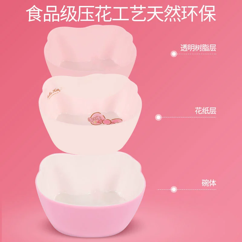 Детская посуда (Wuhe) набор Hello Kitty — тарелки, миски, кружка и стакан