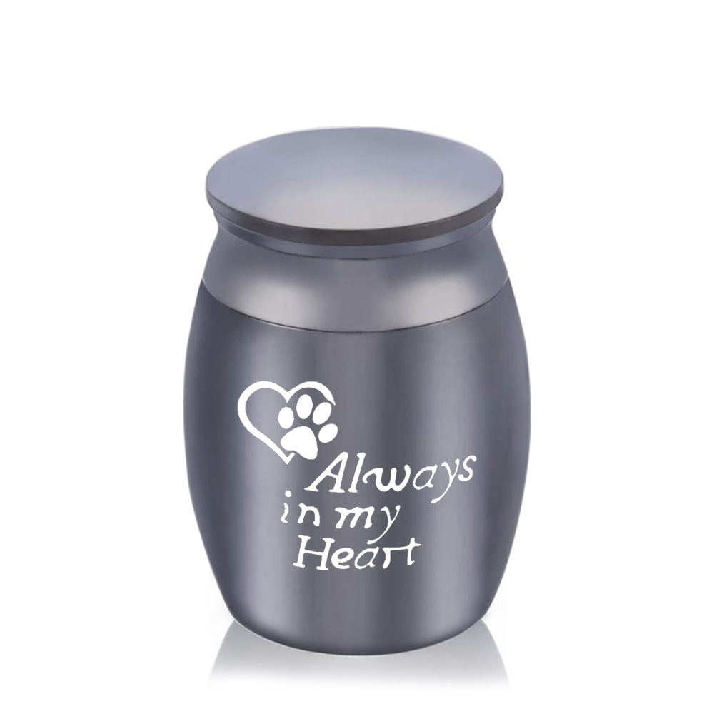 Venta caliente transfronteriza Cenizas Memorial Funeral Tarro de cenizas para mascotas Tarro de cenizas Siempre en mi corazón tarro