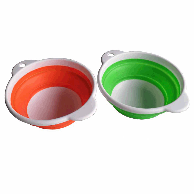 厂家批发多功能塑料伸缩碗拼色 可折叠蔬菜水果塑料沥水篮