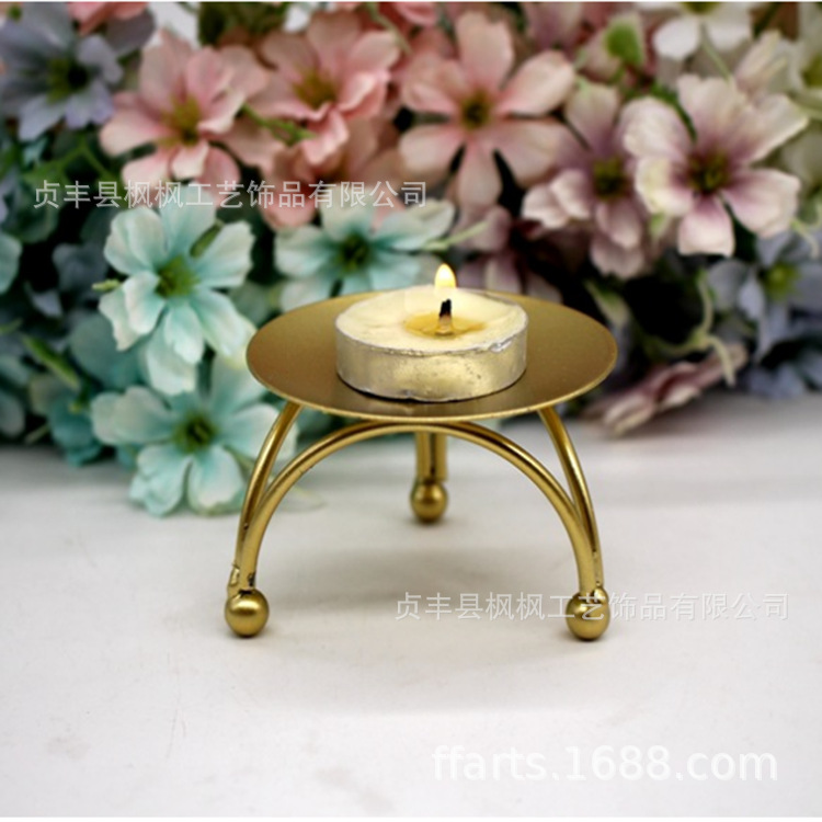 Amazon mini Nordic gold iron candlestick creative simple geometric…