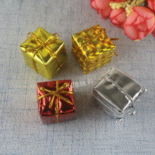 跨境 圣诞工艺品礼品配件DIY圣诞树挂件袋装彩色立体小礼盒 2.5cm